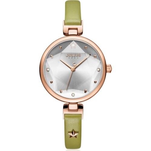 Star Cutting Elegant Womens Watch Japan Mov't Lady Hours Fine Fashion Leather Metal Chain Bracelet Girls Gift Julius Box