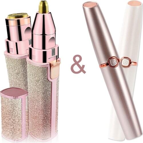 Electric Eyebrow Razor Pen Painless Facial Hair Remover Women Shaver Lipstick Shape Bikini Whole Body Beauty Tool Depilator LED