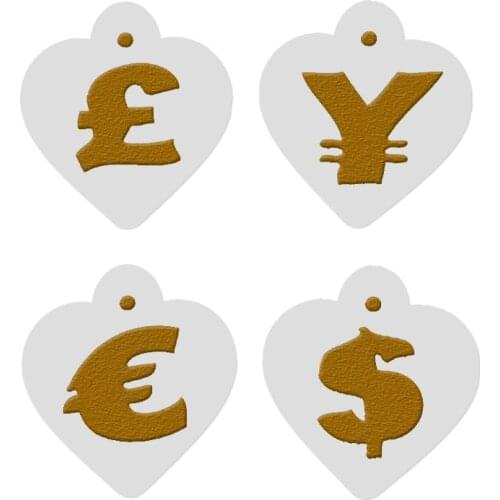 Facemile 4PCS Money Dollar EURO Franc Cash Scrapbook Card Home Kitchen Decoration Bakeware Baking Fondant Cake Embossing Stencil