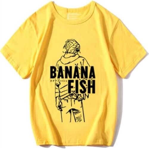 Anime BANANA FISH cosplay T-shirt Ash Lynx men T Shirt terylene Short Sleeve Tops Tee