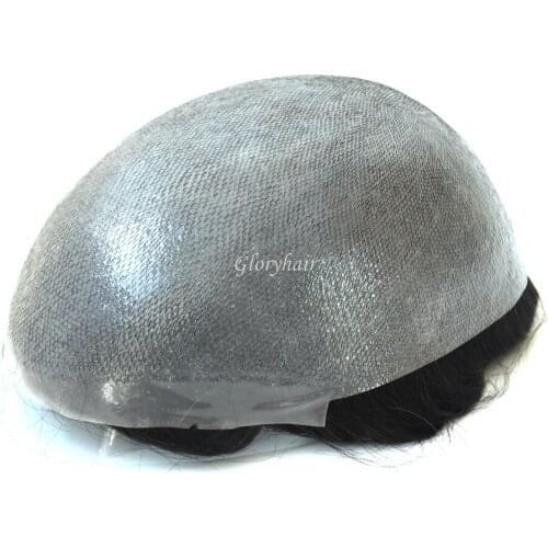 GLORYHAIR - Thinskin V Undetectable Hairline Thin Skin Toupee 0.08-0.1 mm Hair System for Men