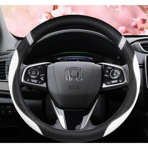 Microfiber Leather 38CM Car Steering Wheel Covers for Honda Accord City Civic Fit Brio CRV HRV XRV Mobilio Odyssey Accessories
