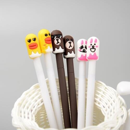 E1 creative cartoon cute black neutral pen full needle water pen 0.5 pupils funny student supplies office supplies