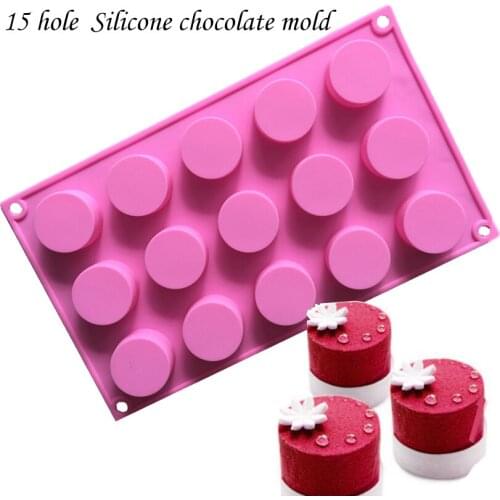 Round Shape Silicone Cake Chocolate Molds 15 hole Ice tray Cake Baking Bakeware Tool Handmade Soap Mould Pastry Moulds