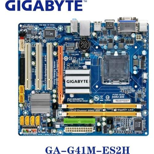 LGA 775 G41 DDR2 Gigabyte GA-G41M-ES2H 100% Motherboard USB2.0 8G GA G41M ES2H Desktop SATA II Systemboard PCI-E X16 Used