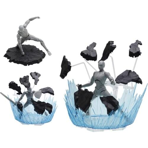 Explosive Ground Scene Model Cracked Land Effect Decoration With Bracket For Gundam Model Grey Action & Toy Figures