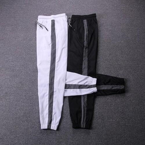 Men clothes 2020 jogger pants men sweatpants reflective track pants elastic waist couple style streetwear hip hop long trousers
