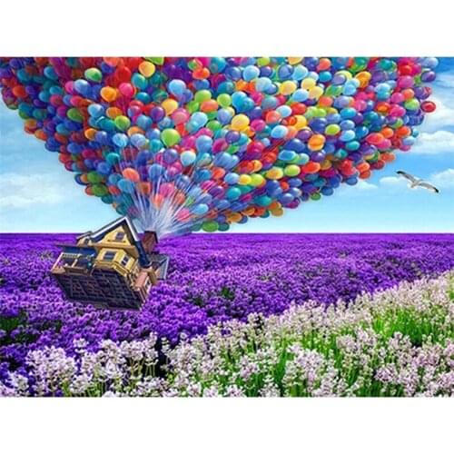 Diamond Painting Landscape Full Drill Mosaic Embroidery Tulip Kit Sets House Balloon 5D Diy Cross Stitch Picture Home Decoration