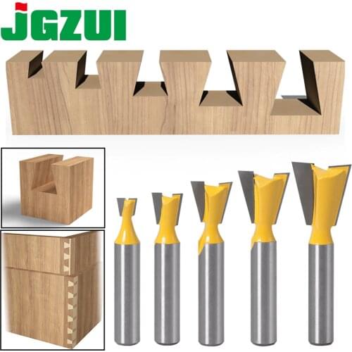 5pcs 8mm Shank Dovetail Joint Router Bits Set 14 Degree Woodworking Engraving Bit Milling Cutter for Wood