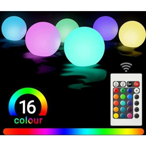 Pool Float Light 16 Color Changing LED Ball Light Decoration Cell Jacuzzi Inflable Swimming Pool Toys Kid Gift Garden Lights