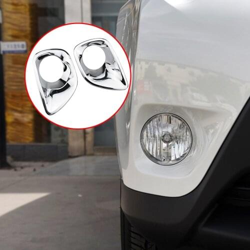 For Toyota RAV4 2013 2014 2015 DRL Car Head Fog Lights Frame Front Fog Lamps Cover Car Decoration Accessories Car Styling