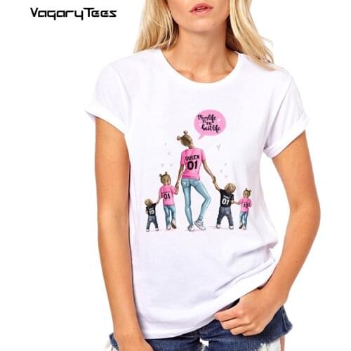 Family matching clothes T shirt mom with son daughter mum T shirt tops kids baby girl boys casual loves Mama T shirt