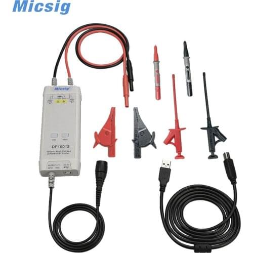 Micsig Oscilloscope 1300V 100MHz High Voltage Differential Probe DP10013 kit 3.5ns Rise Time 50X / 500X Attenuation Rate