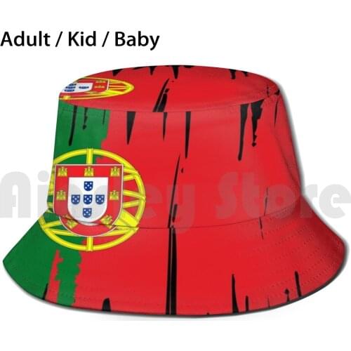 Portugal Flag Portuguese Flag Country Gift Design Bucket Hat Adult kid baby Beach Sun Hats Portugal Flag Portuguese Country
