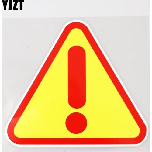 YJZT 13.2CM×11.8CM Fashion Danger Warning sign Decal PVC Car Sticker 12C-0020