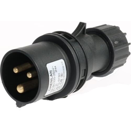 Manufacturer 220V Lighting Stage with 16A-6h3 Hole 2P+E Aviation Waterproof Black Business Plug and Socket