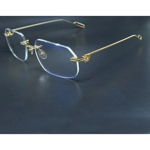 Clear Eye Glasses Frames For Men Rimless Carter Metal Designer Prescription Glasses Espejuelos Mujer Sun Glasses For Women
