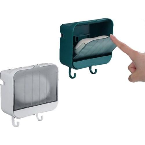 Dustproof tape cover drain soap box bathroom nail free traceless wall hanging soap rack creative soap rack