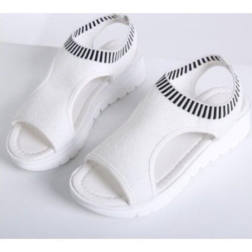 Gladiator Sandalias Mujer 2020 Female Wedge Heels Shoes Women Summer Comfortable Sandals Slip-on Flat Sandals Platform Sandalias