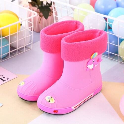 Childrens Rain Boots Cartoon Non-slip Boys And Girls Fashion Seasons Waterproof Non-slip Tube Rubber Rain Boots Baby Rain Boots