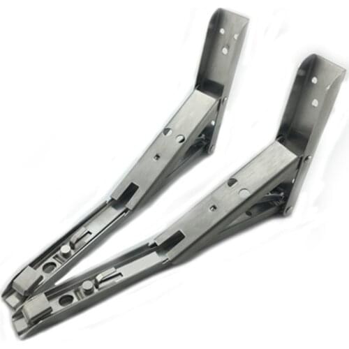 1set=2pcs 90 degree Telescopic wall shelf brackets Kitchen research Stainless steel support brackets folding for hardware