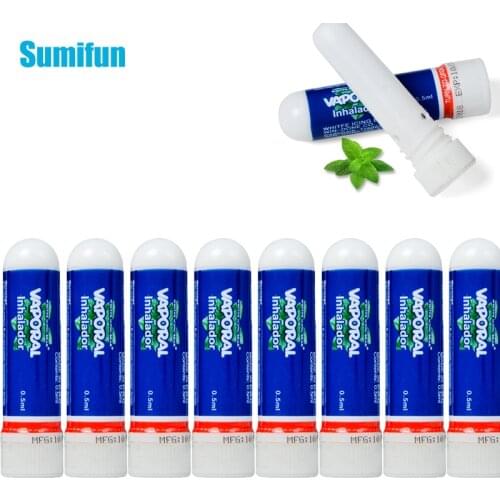 Sumifun 10Pcs Original Thailand Herbal Nasal Inhaler Nasal Essential Oils Rhinitis Mint Cream Nose Cold Cool Ointment P0076