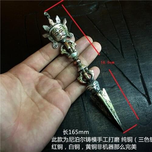 TBC964 Tibetan metal antiqued Kingkong Dorje,15cm,Buddhist Vajra,Man`s amulet arts,Tibeta nepal metal crafts