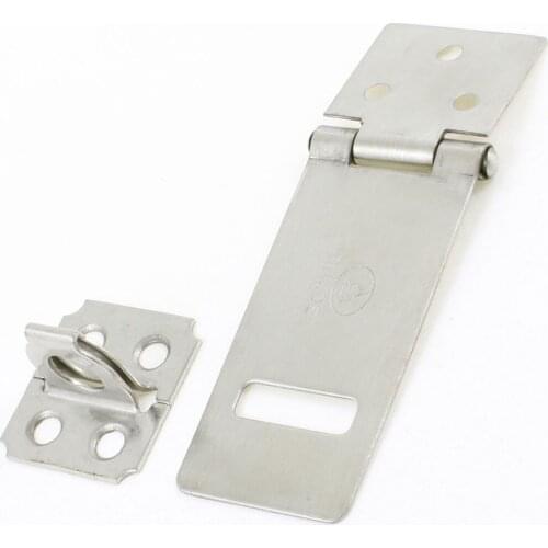 UXCELL Door Safety 3.7" Silver Tone Stainless Steel Padlock Hasp Staple Set