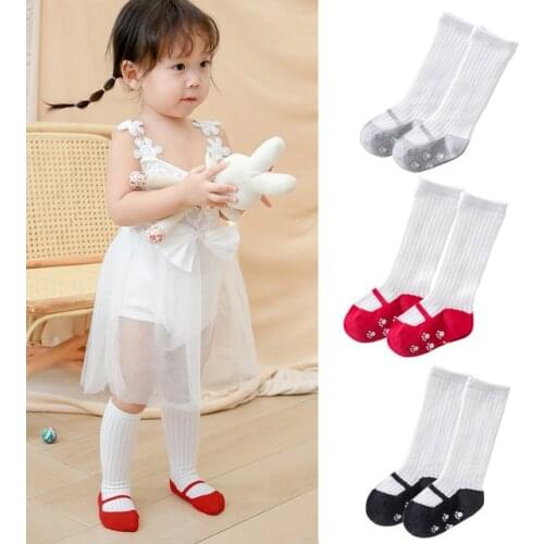 Spring autumn newborn baby girl socks cute warm cotton soft non-slip ballet shoes knee high socks baby boy