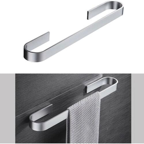 45CM Towel Rack Bathroom Hanger Black Silver Stainless Steel Wall Hanging Towel Bar Storage Rack Kitchen Storage Rack Towel Rack