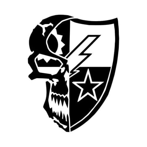 Ranger US Army Star Skull Vinyl Decal Sticker|Black|Cars Trucks Vans SUV Laptops Wall Art| 15*15cm