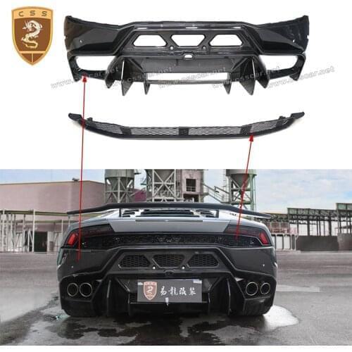 Real Carbon Fiber Rear Bumper & Diffuser For Lamborghini Huracan LP610 LP580 Rear Bumper Body Kits Trim Vors Style
