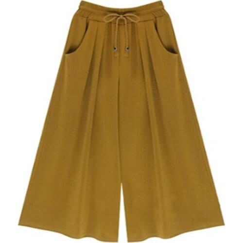 2021 New Arrival Wide Leg Pants Female Ankle Length Trousers Plus Big Size Loose Casual Loose Womens Harem Pants XXXL 6XL 5XL