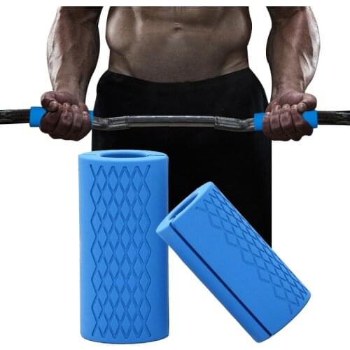 1 Pair Dumbbell Barbell Grip Bar Pad Handles Silicone Anti-slip Protect Pull Up Weightlifting Kettlebell Fat Grips Gym Support