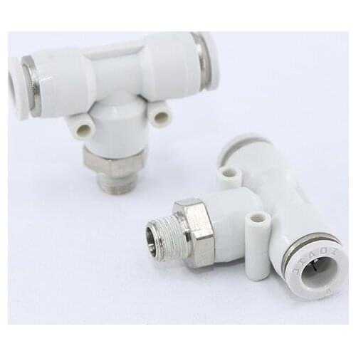 1 Pcs Yade passenger type white APB connector thread T type tee PB4-M5 / 6-01 / 8-02 / 10-03 / 12-04 pneumatic components