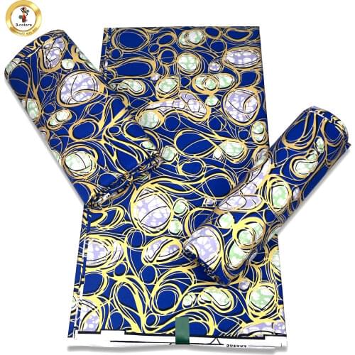 100% Cotton African Wax Fabric Manufacture Print Wax Fabric Ankara Cotton Fabric Real Wax Gold Powder Africa