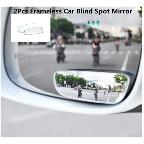 2Pcs Frameless Car Blind Spot Mirror 360 Degree Adjustable Wide Angle Convex Rear View Mirror Car Parking Rearview Mirror