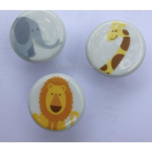 New 3pcs Cute Cartoon Ceramic Cabinet Knobs Sports Kids Drawer Handles Child Furniture Bedroom Dresser Wardrobe Pulls