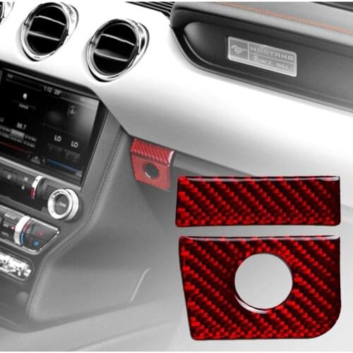 50% Hot Sales!!! 2Pcs Storage Box Panel Grain Design Waterproof Carbon Fiber Self-adhesive Storage Box Sticker for Ford Mustang