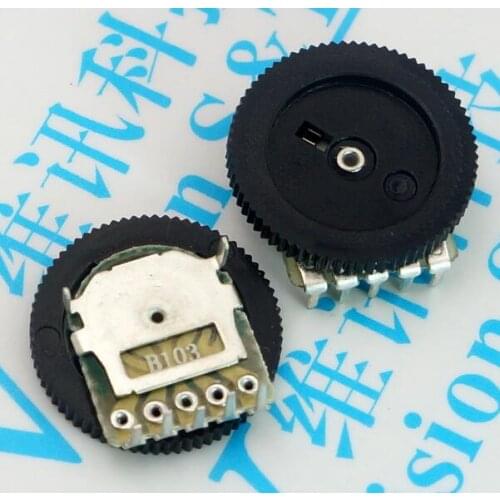 50pcs B103 10K 16*2MM dual 5 foot dial potentiometer potentiometer gear Volume switch