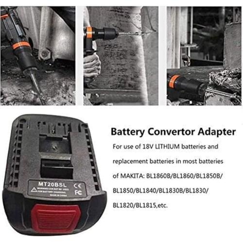 MT20BSL Li-Ion Battery Converter Adapter for Makita 18V BL1830 BL1860 BL1850 BL1840 BL1820 Used To for Bosch 18V Tool