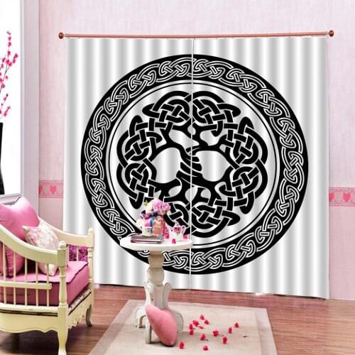 Black and white Pattern Shower Curtain for Living room bedroom blackout curtain
