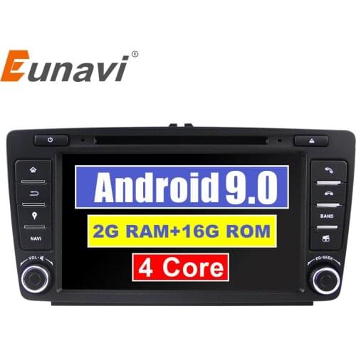 Eunavi 2 din Android 9.0 Car dvd radio Player GPS Navigation For Skoda Octavia 2014 2015 A7 Stereo Multimedia 8 inch in dash