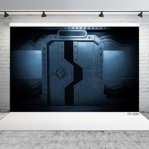 Metal Door Photo Backdrop Computer Printed Photocall Background for Toy Children Baby Portrait Pets Photophone Photography Props