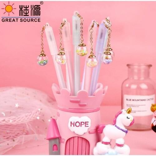 Gel Pen Princess Pen 0.5mm Black Ink Pendant Gift Gel Pen Student Gel Pen 0.5mm Tip (20PCS