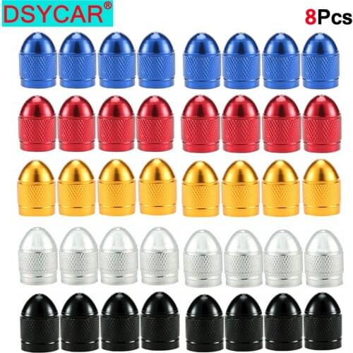 DSYCAR 8Pcs Valve Caps Prevent Corrosion Car Dust Caps Fashion Aluminum&Plastic Tire Caps Valve Stem Covers for Car/Motorcycle