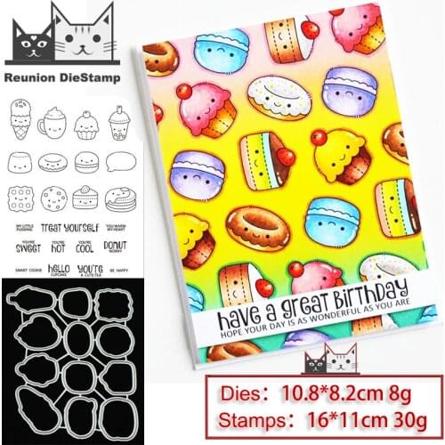 Reunion Various Ice Cream Metal Cutting Dies and Stamps Stencil for Scrapbooking Photo Album Embossing Decorative DIY Paper Card