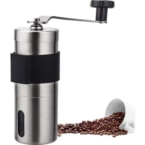 Manua Coffee Grinder Mini Stainless Steel Adjustablel Handmade Coffee Bean Burr Grinders Mill Kitchen Tool Crocus Grinders
