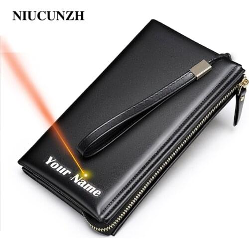 NIUCUNZH Men’s wrist bag for men luxury design custom purse For phone men’s fashion Clutch bag for Men top bag men leather 7305