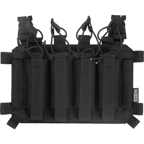 OneTigris Chest Rig Vest Add-on Quad SMG Mag Pouch Tactical Placards Holds Four MP5 MP7 Magazines